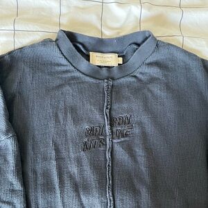 Maison Kitsune - Dark Blue Waffle knitted sweater - Size L